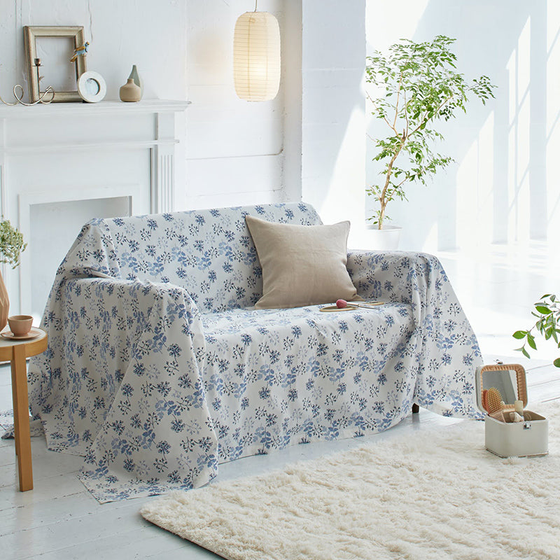 繊細なタッチのフラワープリント ハーベスト マルチカバー【Fab the Home】