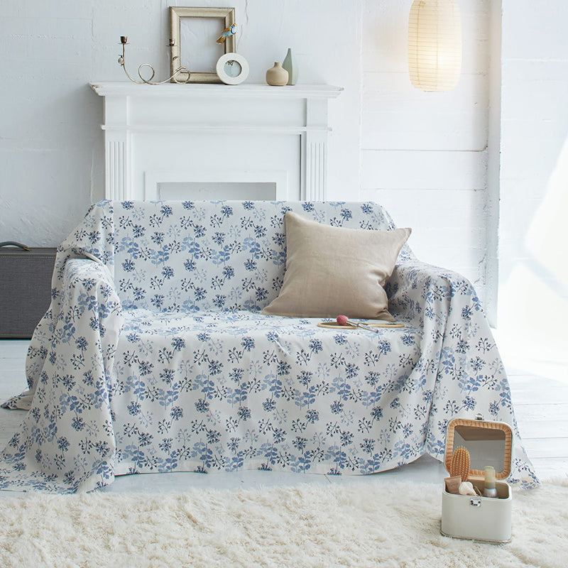 繊細なタッチのフラワープリント ハーベスト マルチカバー【Fab the Home】