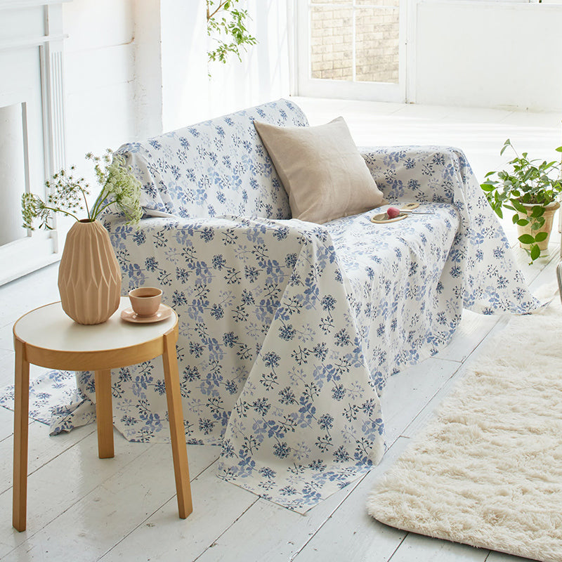 繊細なタッチのフラワープリント ハーベスト マルチカバー【Fab the Home】