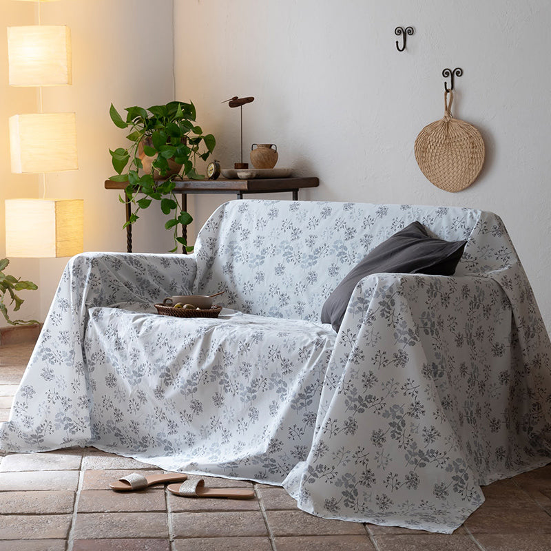 繊細なタッチのフラワープリント ハーベスト マルチカバー【Fab the Home】