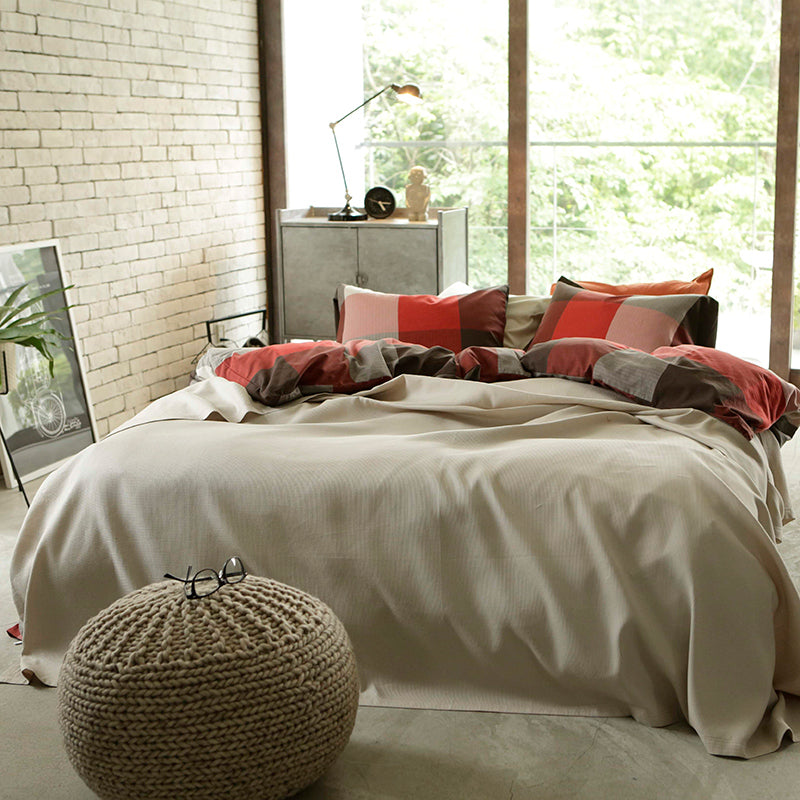 凹凸織りでデコボコ表面のハニカム マルチカバー 吸湿・発散性でサラサラ【Fab the Home】