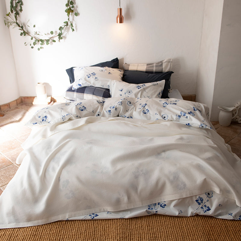 凹凸織りでデコボコ表面のハニカム マルチカバー 吸湿・発散性でサラサラ【Fab the Home】