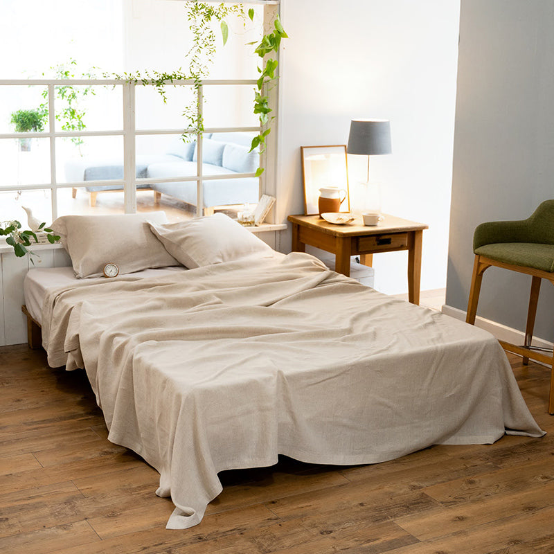 上質なリネン麻のマルチカバー ファインリネン one-wash【Fab the Home】