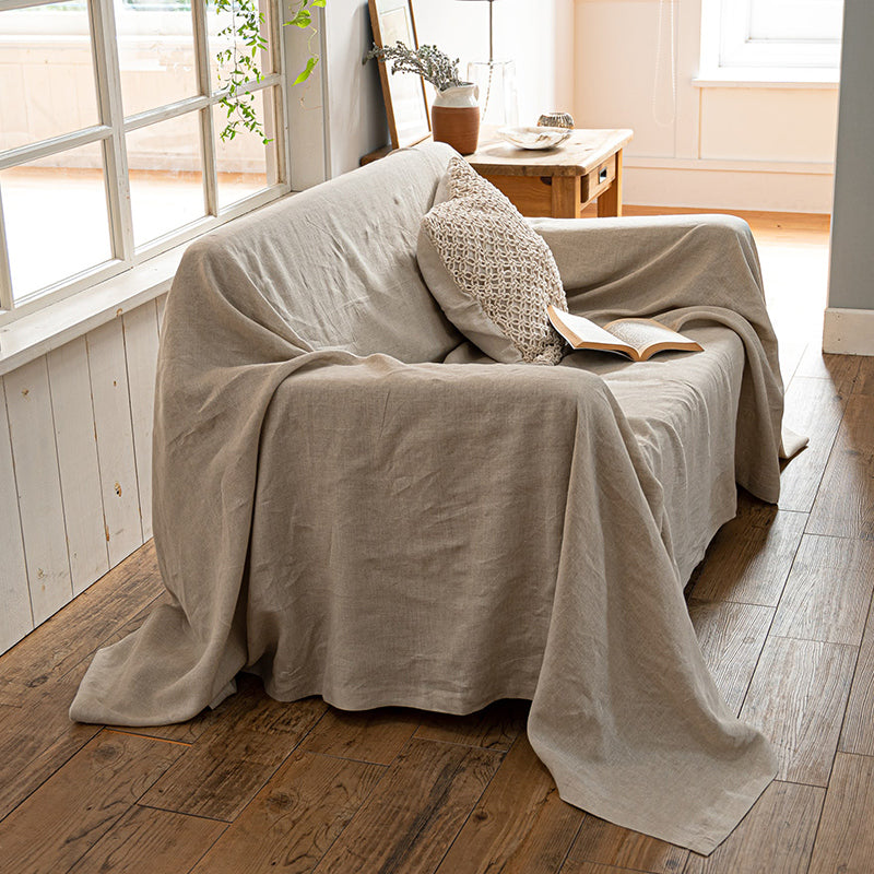 上質なリネン麻のマルチカバー ファインリネン one-wash【Fab the Home】