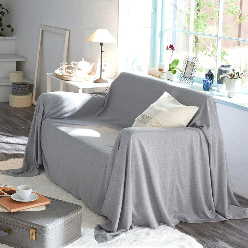 ふんわり杢糸ジャカード ヘリンボーンニット マルチカバー【Fab the Home】