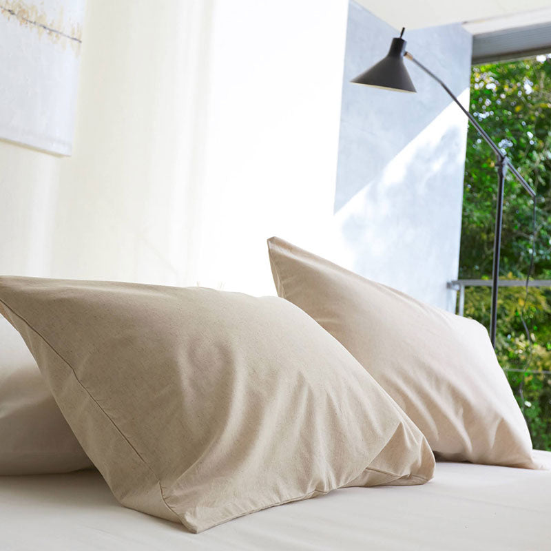 さらりとやさしいリネンミックス one-wash 枕カバー 2枚セット入り【Fab the Home】