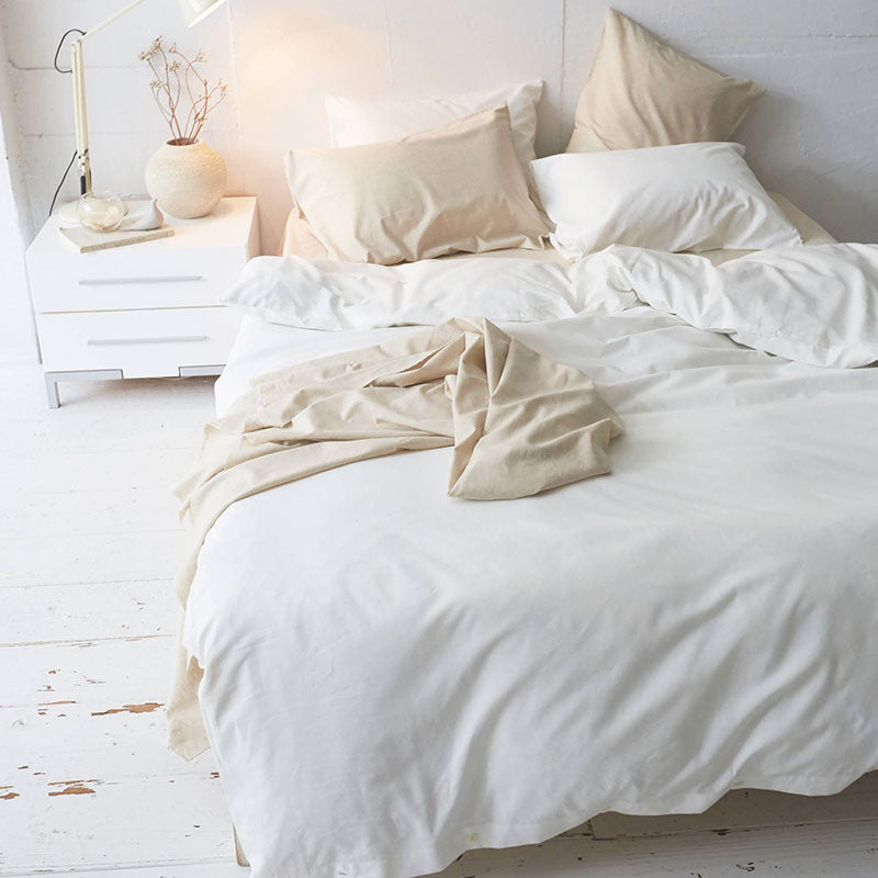 さらりとやさしいリネンミックス one-wash 掛け布団カバー コンフォーターカバー【Fab the Home】