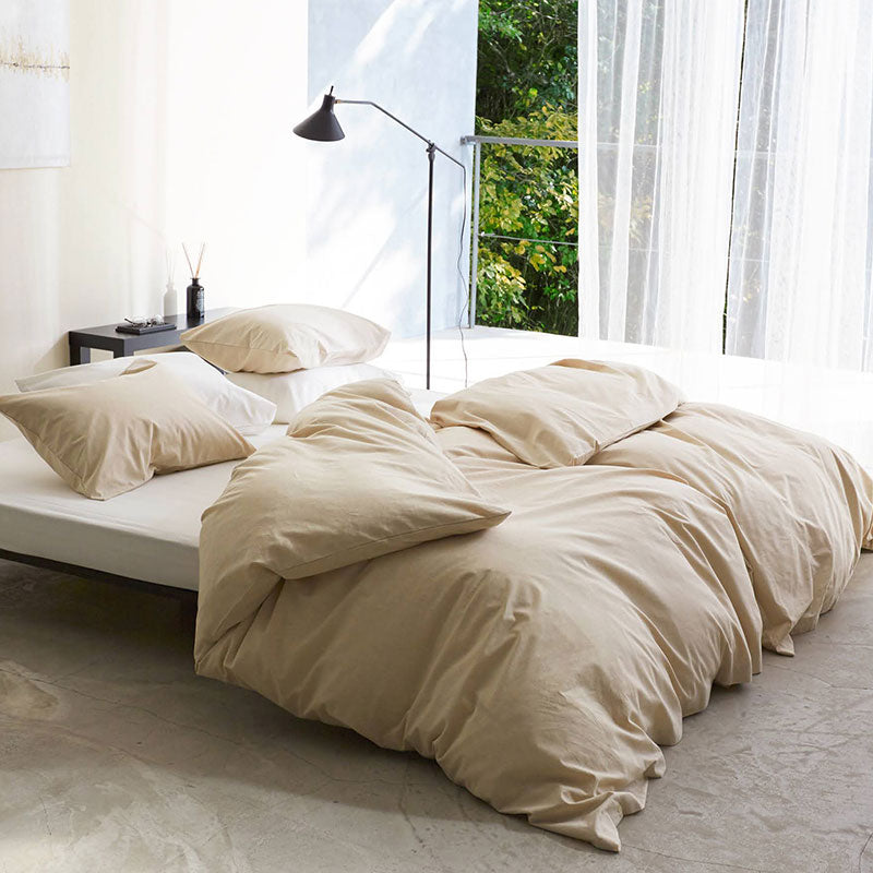 さらりとやさしいリネンミックス one-wash 掛け布団カバー コンフォーターカバー【Fab the Home】