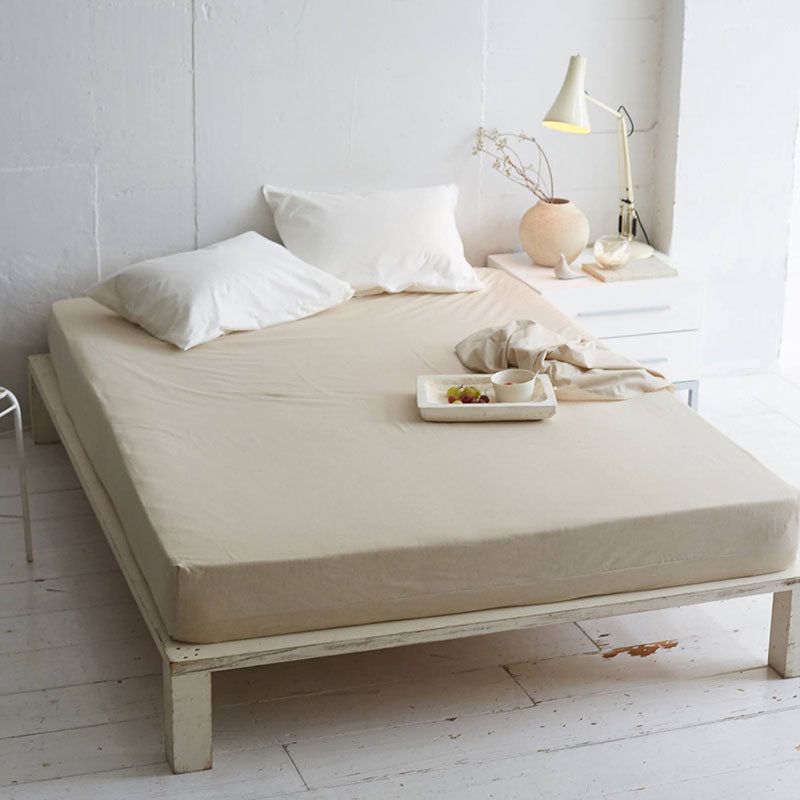 さらりとやさしいリネンミックス one-wash ボックスシーツ【Fab the Home】