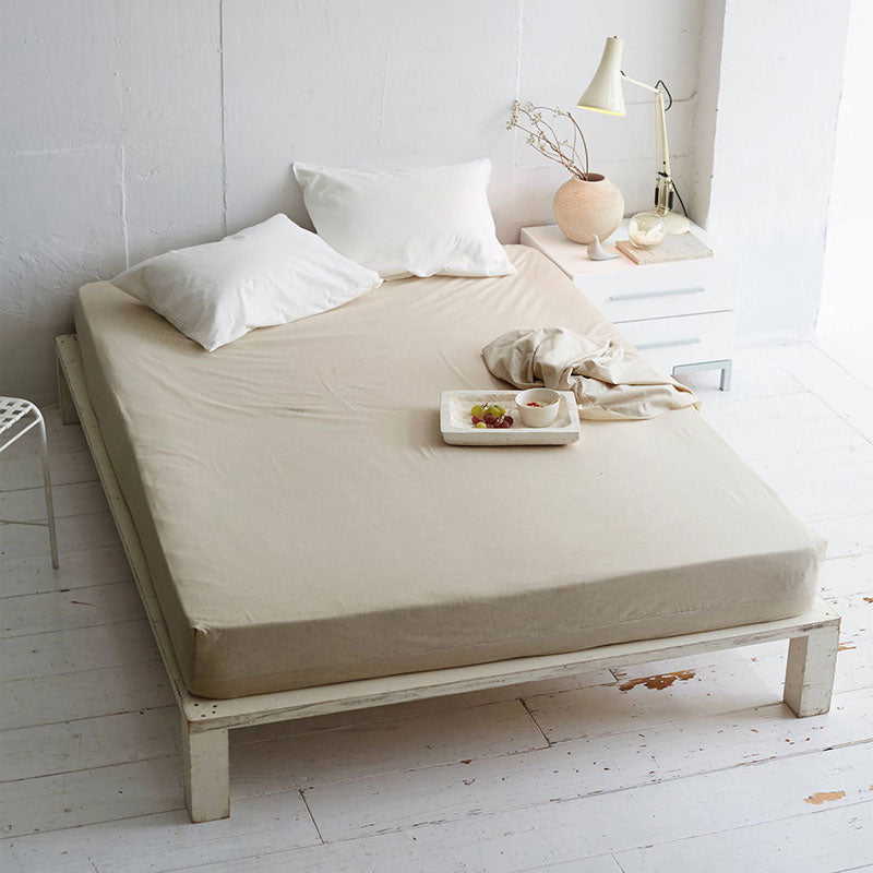 さらりとやさしいリネンミックス one-wash ボックスシーツ【Fab the Home】