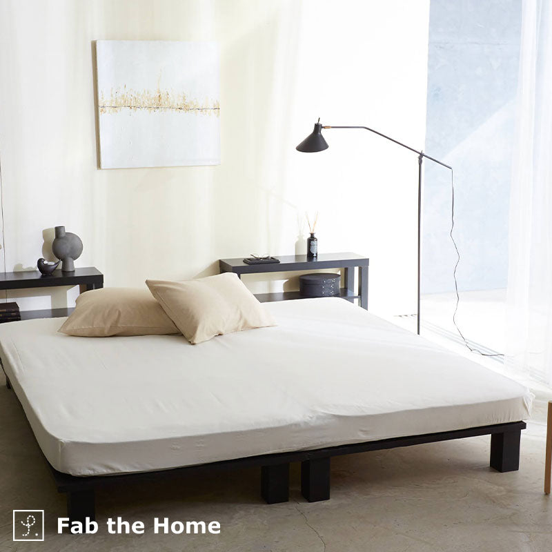 さらりとやさしいリネンミックス one-wash ボックスシーツ ワイドキング【Fab the Home】