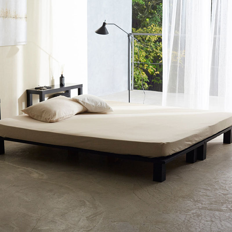 さらりとやさしいリネンミックス one-wash ボックスシーツ ワイドキング【Fab the Home】