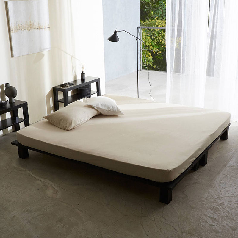 さらりとやさしいリネンミックス one-wash ボックスシーツ ワイドキング【Fab the Home】