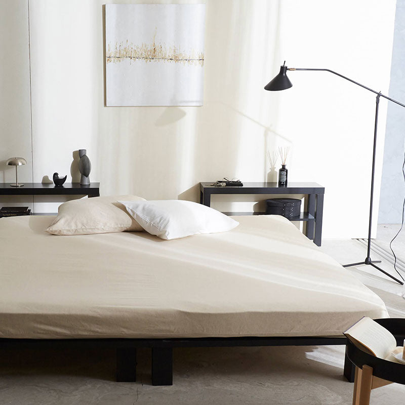 さらりとやさしいリネンミックス one-wash ボックスシーツ ワイドキング【Fab the Home】