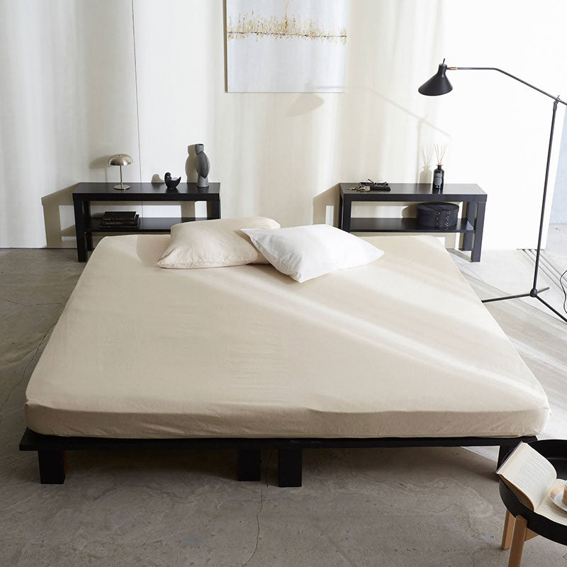 さらりとやさしいリネンミックス one-wash ボックスシーツ ワイドキング【Fab the Home】