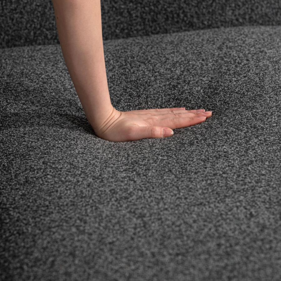 【開梱設置配送】上質なファブリックと細身のスチール脚カウチソファ