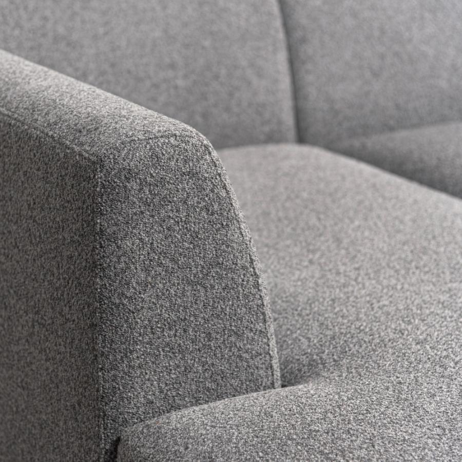 【開梱設置配送】上質なファブリックと細身のスチール脚カウチソファ