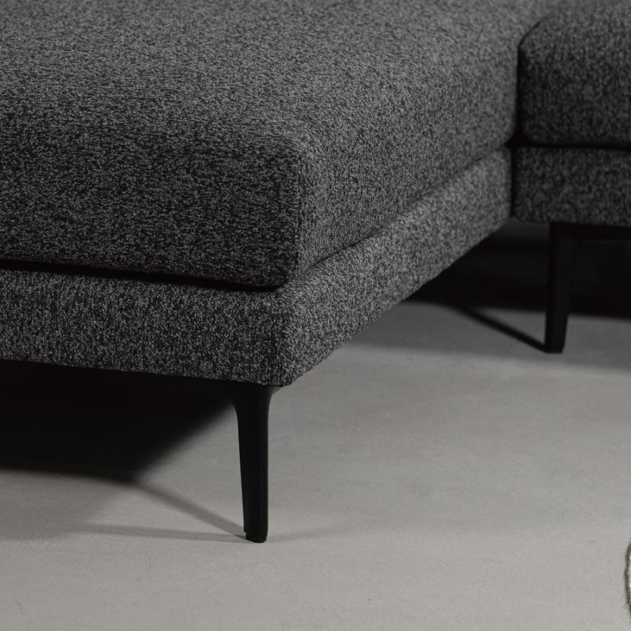 【開梱設置配送】上質なファブリックと細身のスチール脚カウチソファ