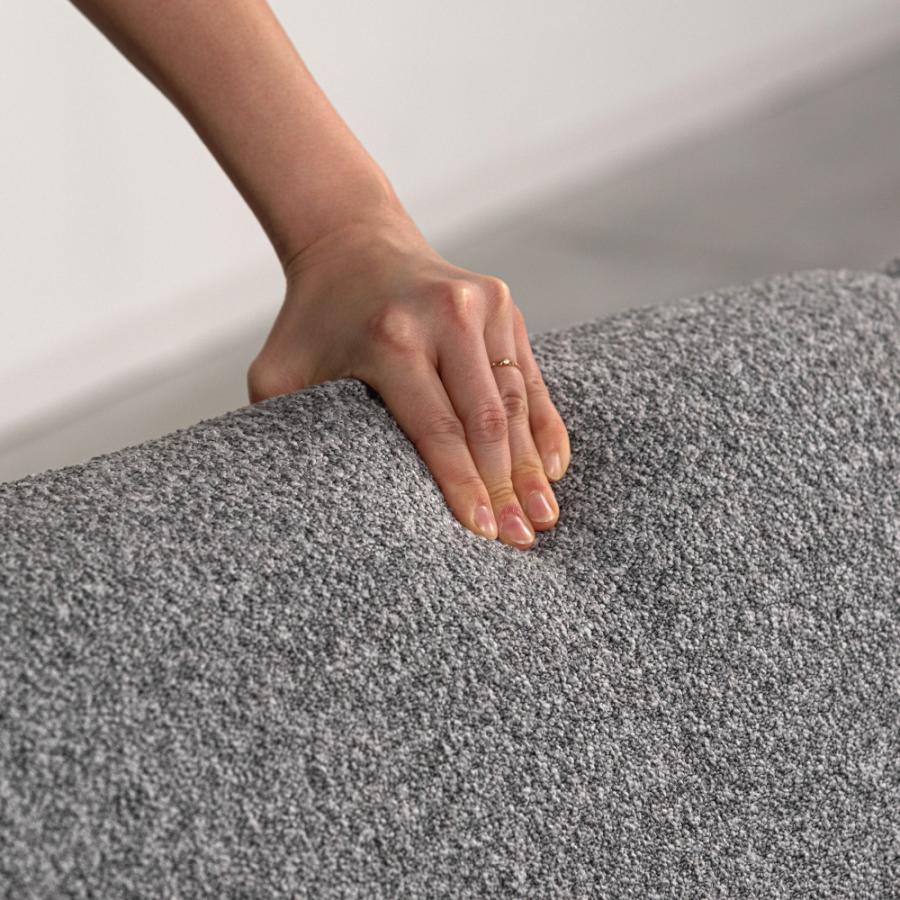 【開梱設置配送】上質なファブリックと細身のスチール脚カウチソファ