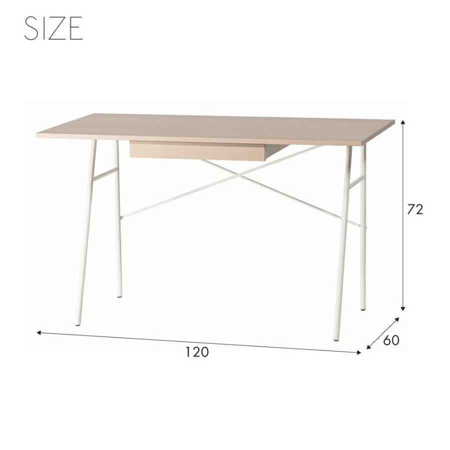 薄い天板とアイアンレッグを組み合わせてスタイリッシュな印象を与えるデスク