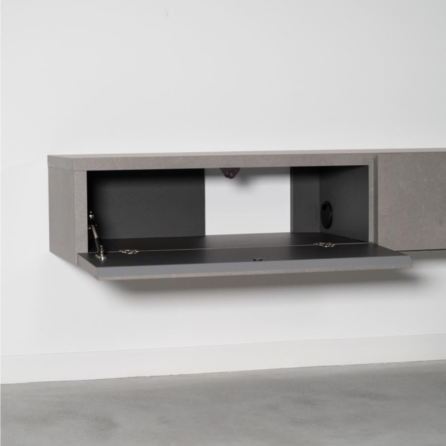 【開梱設置配送】石目の柄を活かしたフロートタイプテレビボード※要施工