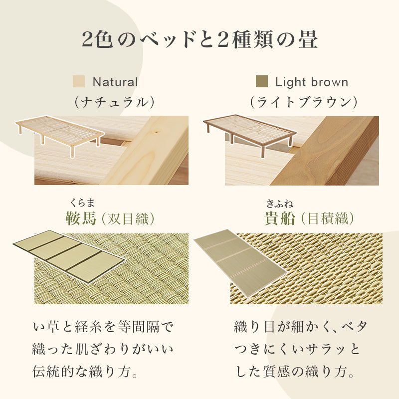 爽やかな天然い草を使用した畳マット・すのこベッド シングルサイズ