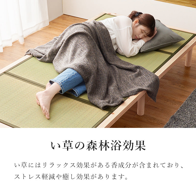 檜の香りや風合いを感じられるすのこベッド・天然い草を使用した畳マット シングルサイズ