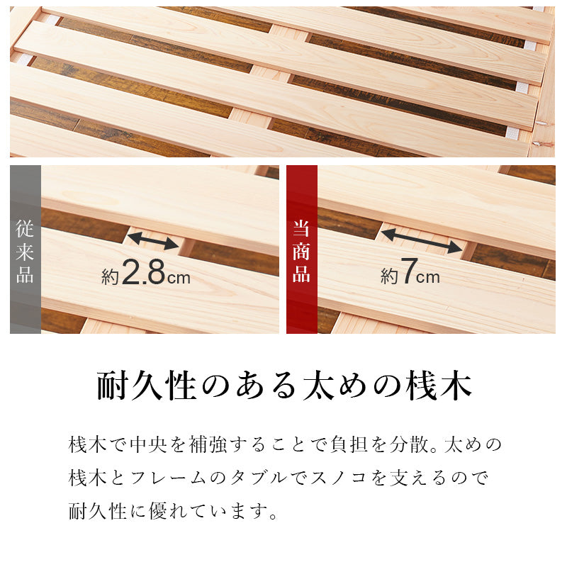 檜の香りや風合いを感じられるすのこベッド・天然い草を使用した畳マット シングルサイズ