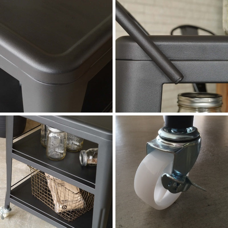 キッチンにもガレージにも馴染む無骨なスチールワゴン