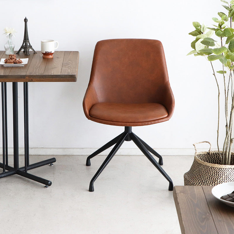 丸みのあるフォルムのラウンドチェア 回転式