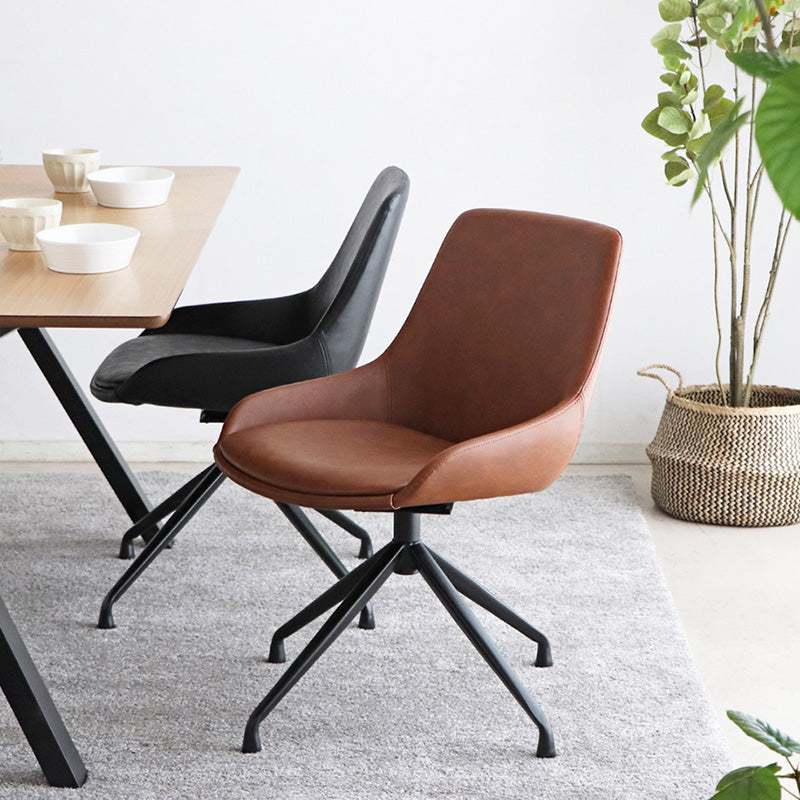 丸みのあるフォルムのラウンドチェア 回転式