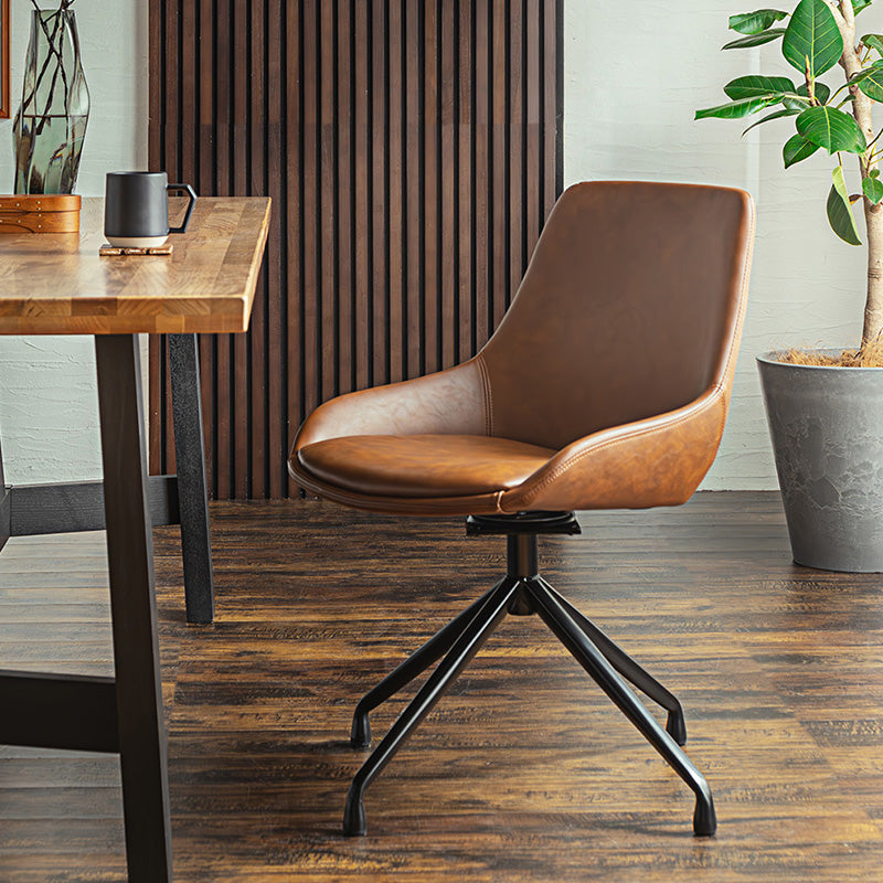 丸みのあるフォルムのラウンドチェア 回転式