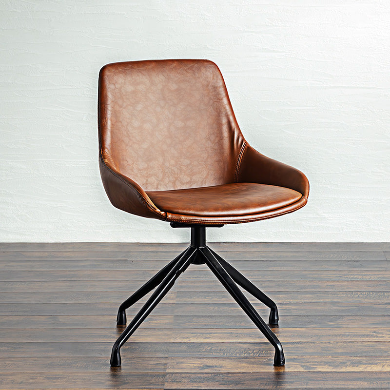 丸みのあるフォルムのラウンドチェア 回転式