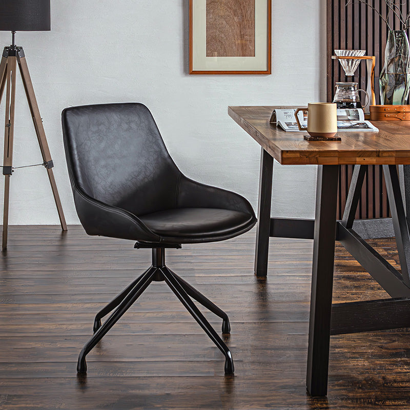 丸みのあるフォルムのラウンドチェア 回転式