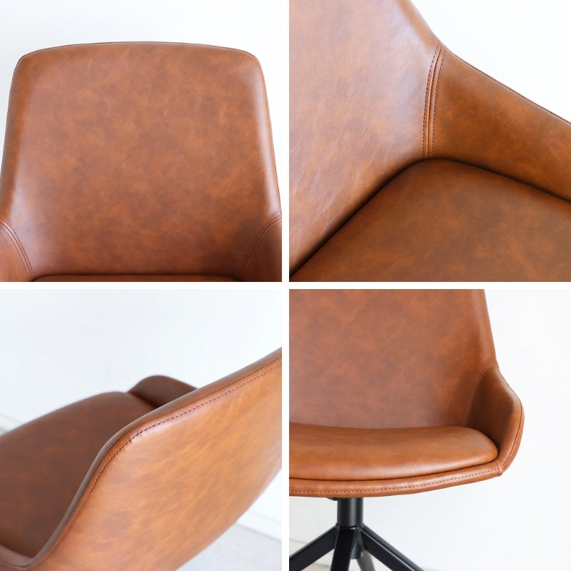 丸みのあるフォルムのラウンドチェア 回転式