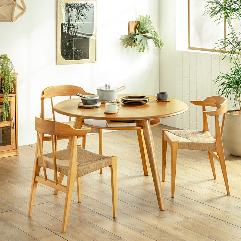 ダイニングテーブル 円形110cm 家族が自然と集まるオーク無垢の温もり 2人~3人用 丸テーブル