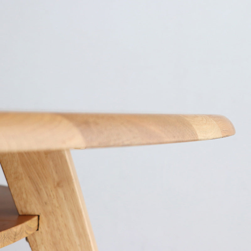 オーク無垢材をふんだんに使った円形ダイニングテーブル 丸テーブル+チェア3脚セット