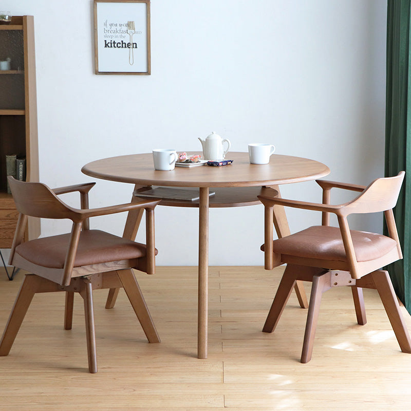 ダイニングテーブル 円形110cm 家族が自然と集まるオーク無垢の温もり 2人~3人用 丸テーブル