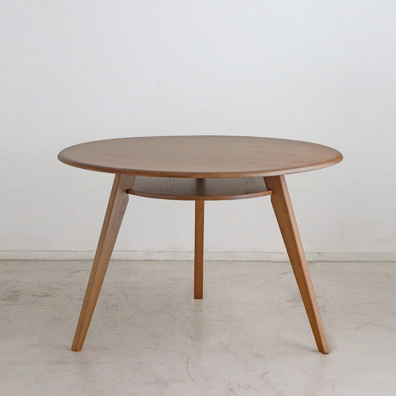 ダイニングテーブル 円形110cm 家族が自然と集まるオーク無垢の温もり 2人~3人用 丸テーブル