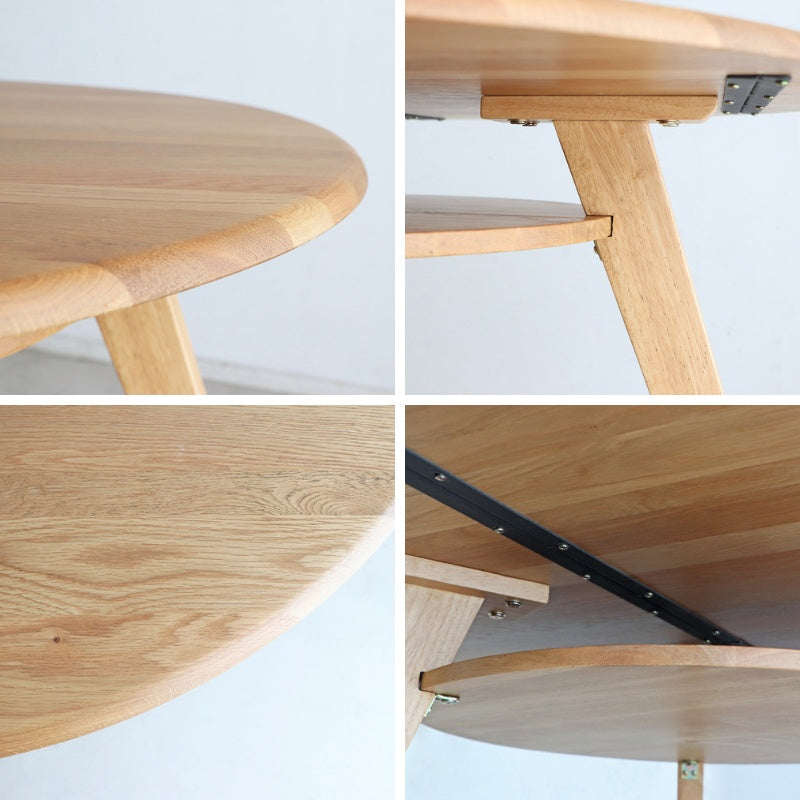 ダイニングテーブル 円形110cm 家族が自然と集まるオーク無垢の温もり 2人~3人用 丸テーブル