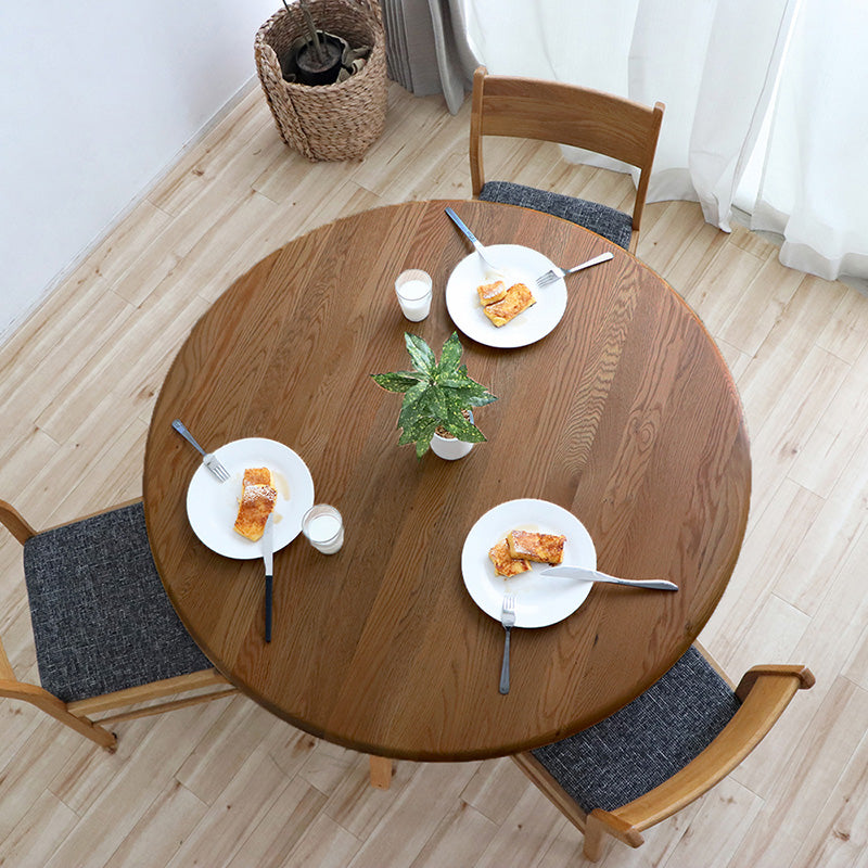 ダイニングテーブル 円形110cm 家族が自然と集まるオーク無垢の温もり 2人~3人用 丸テーブル