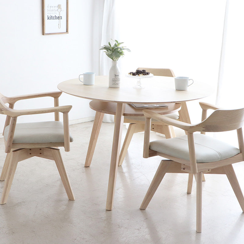 ダイニングセット 丸テーブル+チェア3脚 おしゃれな丸型110cmテーブルと回転チェアの快適空間