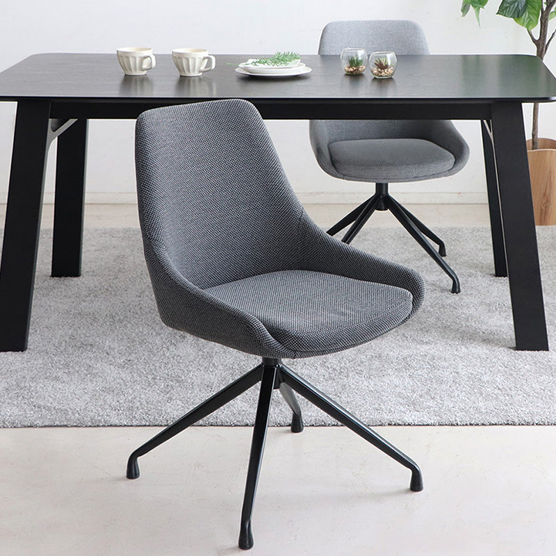 ファブリックの優しい雰囲気のラウンドチェア 回転式