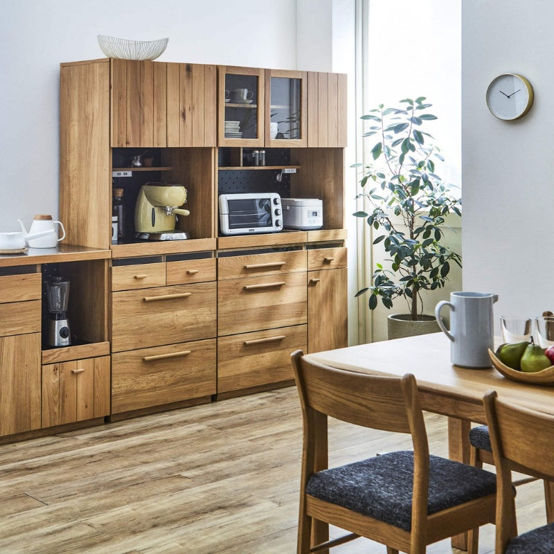 【開梱設置配送】キッチンボード|コンセント付きで家電すっきり。使いやすさと収納力を両立