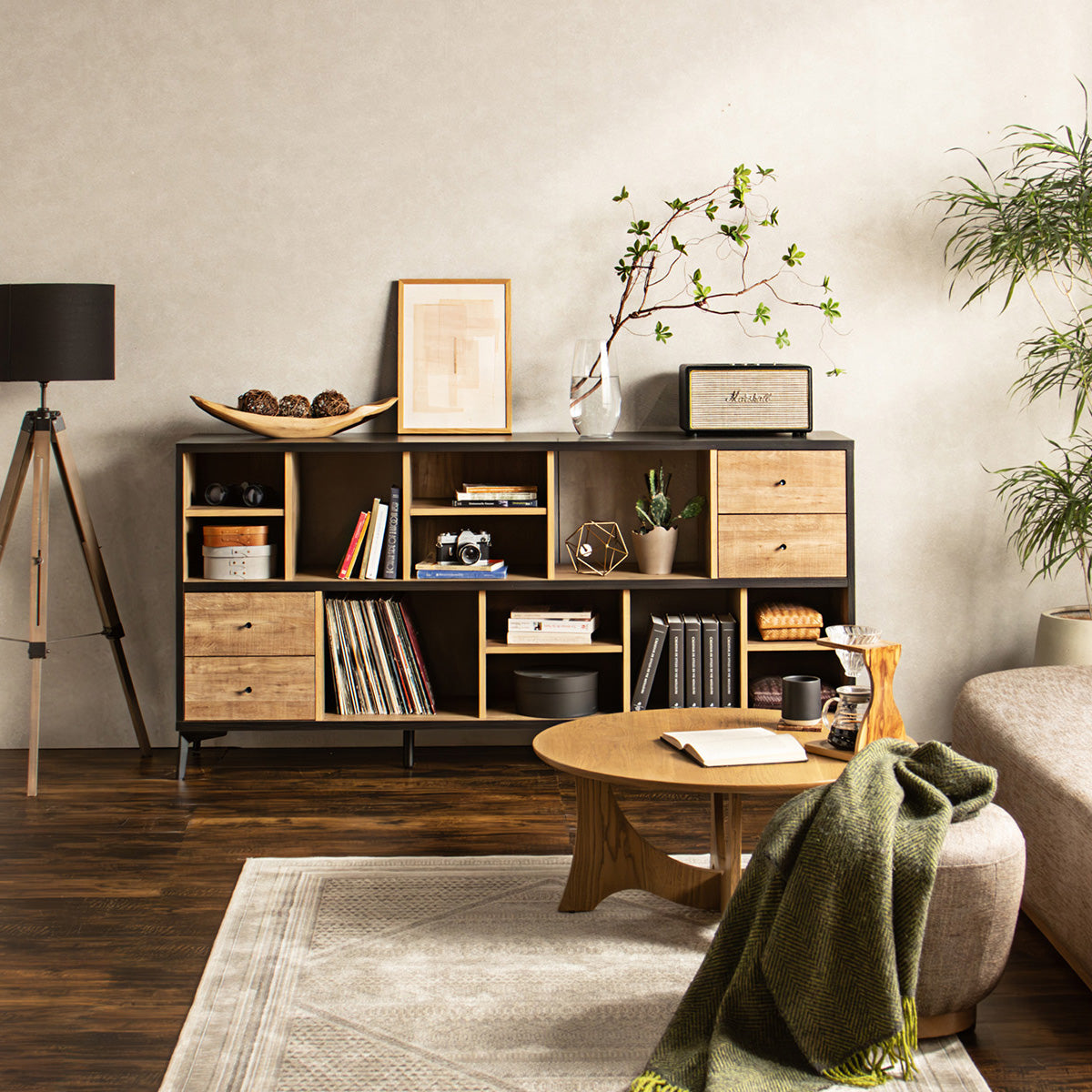 【開梱設置配送】ローシェルフ 幅180cm 開放感ある暮らしと美しい収納を叶える国産家具