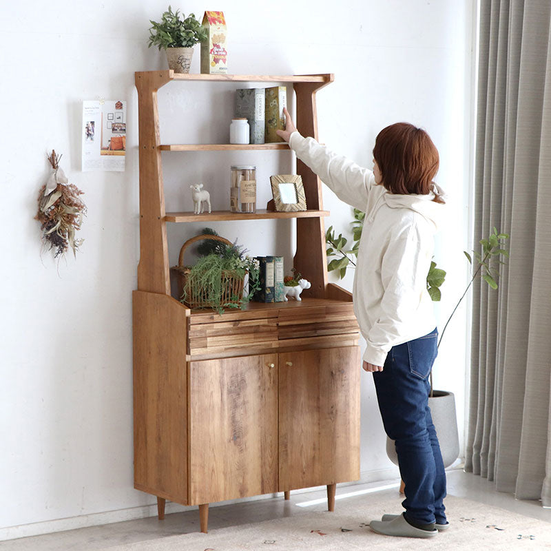 シェルフ 幅80cm ラスティックな温かみと機能性で空間を美しく演出