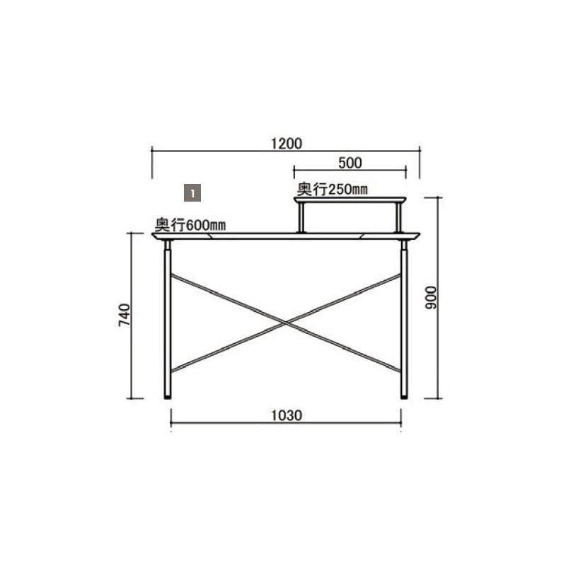 デスク 幅120cm ウォールナット×スチールで高級感ある仕事空間へ