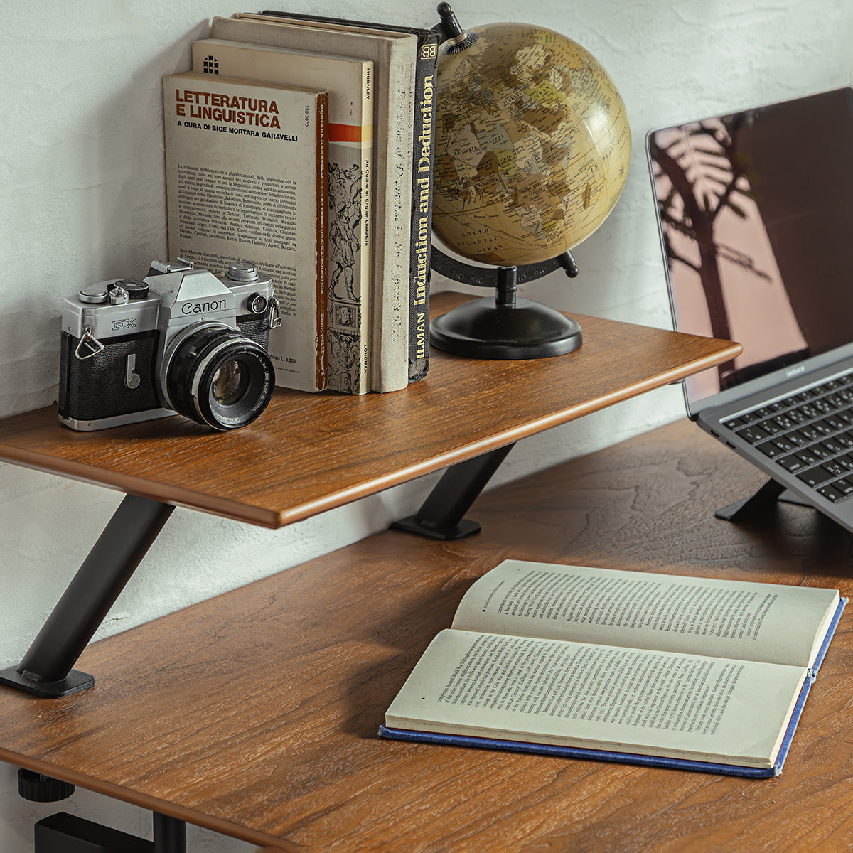 デスク 幅120cm ウォールナット×スチールで高級感ある仕事空間へ