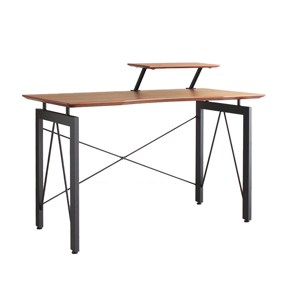 デスク 幅120cm ウォールナット×スチールで高級感ある仕事空間へ