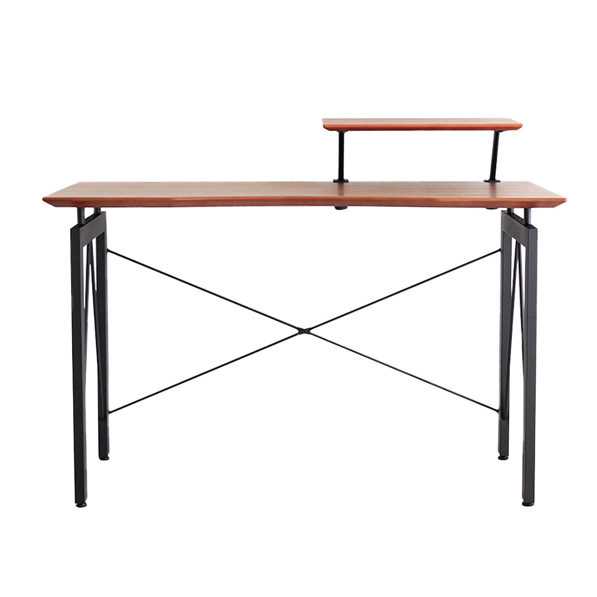 デスク 幅120cm ウォールナット×スチールで高級感ある仕事空間へ